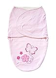 Liwely SleepSack Swaddle Wrap Blanket, Super Soft Bio-wash, 100% Cotton, Pink, Butterfly & Polka Dot