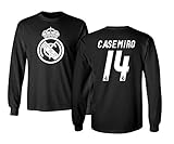 Real Madrid CasemiroジャージーシャツSoccer Footballメンズ長袖Tシャツ