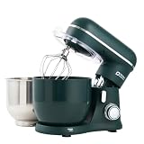 Kitchen in the box スタンドミキサー 3.5L+3.5Lダブルボウル 大容量 卓上ミキサー 10段階スピード調節 3種類アタッチメント付き 家庭用 業務用 こねる/混ぜる/泡立てる ダークグリーン