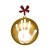 Tiny Ideas Baby's Print Holiday Keepsake Ball Ornament with Included Paint for Handprint Gold [並行輸入品