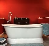71 " Cast Iron Double Ended Slipper Pedestal Tub with NO蛇口holes- " Benton "