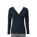 あったかインナー ホットコット・産後用おしりすっぽりクロスオープン長袖 ブラック サイズ：Ｍ