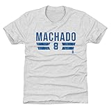 500レベルManny Machado Los Angeles野球子供用シャツ – Manny Machado Los Angelesフォント Kids Medium (8Y) ホワイト