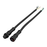 uxcell 電線付コネク　タソケット　丸型 プラスチック メタル　M12-6 コネクタケーブル　2個入り