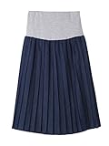 Angeliebe エンジェリーベ マタニティ ミモレ 丈 デニム プリーツ スカート 妊婦服 産前 M ネイビー 21371 21371260