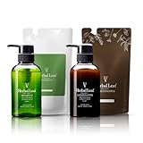 【4点セット】ハーバルリーフ オーガニック シャンプー&コンディショナー 本体 詰替用 セット 日本製 (本体300ml 詰替 285ml)