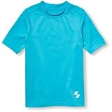 THE CHILDREN'S PLACE(ザ・チルドレンズプレイス) ボーイズプレーススポーツショートスリーブソリッドラッシュガード ブルー 水着 7～8歳【並行輸入】