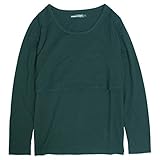 授乳服 長袖 Tシャツ 授乳口付き 無地 長袖Tシャツ 産後対応 マタニティウェア グリーン-M7793 L