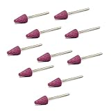 JINTONG ゴム砥石 2.35mmシャンク コーン ヘッド セラミック 研磨 マウント10個入り