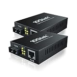 ipolex 2個入り 1.25G ギガビット 光メディアコンバーター 1000Base-LX to 10/100/1000Base-Tx シングルモード デュアル SCポート 内蔵SCモジュール 最大20km