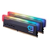 GeIL ORION RGB DDR4 RAM，16GB (8GBx2) 3600MHz 1.35V XMP2.0，Intel/AMD 兼用、高速性能、卓越したパーフォーマンス、RGBライティング効果、ファンタジーデザイン Long DIMM 高速デスクトップメモリ、ゲーミング/マルチメディア/ハイビジョンlive (グレー)