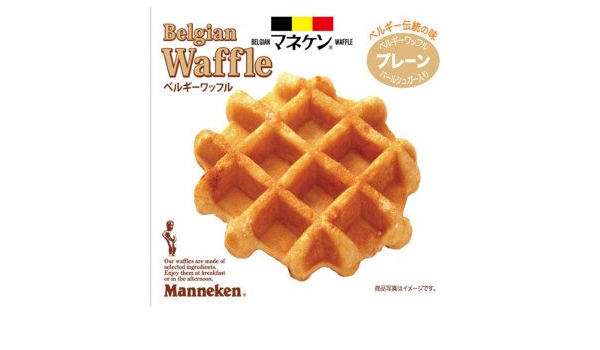 Amazon マネケン Manneken ベルギーワッフル プレーンワッフル パールシュガー入り 1箱 6個入り マネケン Manneken ケーキ 洋菓子 通販