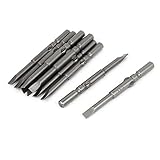 uxcell マイナスドライバービット マイナス溝 磁気 5mm ラウンドシャンク 10個入り