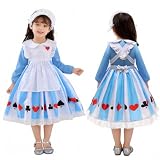 [Moerstar] メイド服 女の子 アリス メイド服 コスプレ コスチューム 子供 ハロウィン 仮装 ドレス ロリータ 水色 ワンピース 白いエプロン カチューシャ付き コスチューム 3点セット 可愛い 萌え パーティー イベント 学園祭 文化祭 演出服 舞台