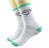 Tmrow 1ペア ダイヤモンドプリントクルーソックス暖かいストッキングトレンディなロングソックス