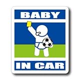 わーるどくらふと BABY IN CAR サッカー審判 イエローカードバージョン ステッカー （あお）