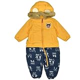 アスナロ（スキーウェア） ZOOMIC ジャンプスーツ ベビー 男の子 撥水加工 中綿入 フード付90 イエロー