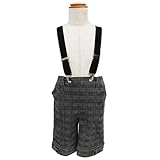 Back & Forth 男児 フォーマル サスペンダー付きハーフパンツ (03グレー格子/110cm)