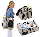 3 in 1 Diaper Bag - Travel Bassinet - Change Station - (Cream) - Multi-purpose #1 Baby Diaper Tote B