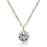 ネックレス レディース ダイヤモンド 0.15ct GINGER掲載 PLUSTER 一粒 K10 チェーン 40cm [ギフトボックスセット]
