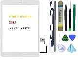 ホワイトタッチスクリーン交換用 iPad 5/iPad Air 2013 9.7インチ A1474 A1475 A1476 デジタイザーガラスアセンブリ ホームボタン + プリインストール接着剤 + ツールキット