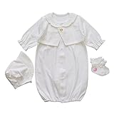 春秋素材 男の子におすすめの3点セット 日本製 タキシードデザイン 新生児ベビー用セレモニードレス お宮参り退院時におすすめ お帽子とベビーソックス付き 初宮参り 洋装
