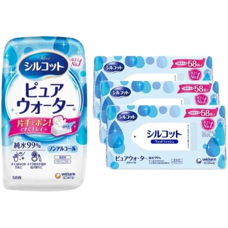 ウェットティッシュ シルコット ピュアウォーター 青 大量 まとめ売り シルコット ピュアウォーター ウェットティッシュ｜ユニ・チャーム