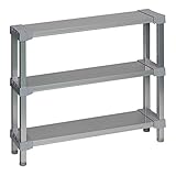 ※受注生産 返品・交換不可※選べる幅サイズ31段階！軽量アルミ製 収納ラック3段 棚板奥行18cm 高さ70cm 幅バリエーション30cm～180cm (75cm)