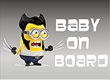 Wolverine Minion Baby On Board、デカール、ビニール、ステッカー、グラフィック