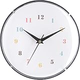 不二貿易(Fujiboeki) 時計 掛時計 幅20×奥行4×高さ20㎝ SIMPLE カラフル 直径20㎝ ガラス板 電池式 ココット 27316
