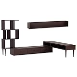 arne テレビ台 ラック ウォールシェルフ 完成品 日本製 配線収納 3点セット T-003/1500 T3-alto WallBox C-1500 ダークブラウン