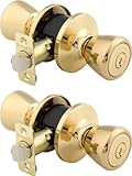 Brinks 2103 – 105チューリップスタイルキー付きエントリードアノブ、光沢真鍮、2 - Pack