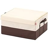 ふた付き 収納ボックス 収納ケース 布製 衣類 収納 ボックス 衣類収納 おもちゃ箱 〔幅52.5cm〕 ブラウン