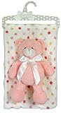 Stephan Baby Super Soft Multi Dot Fleece Blanket and Floppy Bear Gift Set, Pink by Obsolete