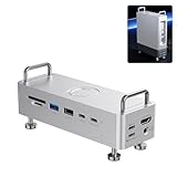 Ulanzi QT03 Mac mini M4/M4 Pro 専用 USB-Cハブ & スタンド 10-in-1 ドッキングステーション USB4 40Gbps高速転送 M.2 NVMe対応 8TB SD/TF4.0 HDMI 4K60HZ対応 SSDエンクロージャー搭載 PDポート USB A/C SD/TFカード オーディオ対応 C-Cデータケーブル*2付き コンパクト