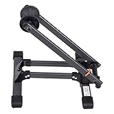 ブラックポータブル自転車ストレージスタンド折りたたみラックホルダーW / Push inデザイン