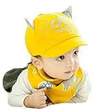 【SEBLES】ベビー 赤ちゃん 帽子 キャップ スタイ セット 子ども 子供 日差し UV 無地 コットン 綿 猫 ねこ 耳 キャット 春 夏 秋 ユニセックス 男の子 女の子 ユニセックス 6ヶ月