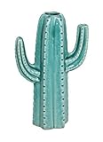 Creative Co-Op Decorative Cactus Shaped Stoneware Vase Blue [並行輸入品]