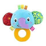 Edtoyカラフル象赤ちゃん早期教育Toys Rattles柔らかい布手Ringing Toy