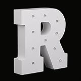 Pumpumly DIYクリエイティブホーム装飾ホワイト木製レターLEDナイトライト　1pcs ホワイト　全28タイプ