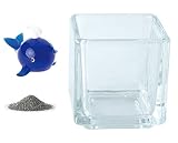 花市場直送便 ミニチュアガラス クジラB ディープブルー & カラーサンド ブラック & 植え込み用グラス ニューブロックS