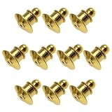 HappyHome ピンバッジ キャッチ 留め具 デラックス 丸型 クラッチ アクセサリー金具 10個入り (ゴールド)