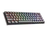 G65 Guardian ランク65% | フルアルミニウムフレーム | ウルトラスリム ホットスワップ可能 メカニカルゲーミングキーボード | 68キー マルチカラー RGB LEDバックライト PC/Macゲーマー用 (ブラック, Gateron ロープロファイルレッド)