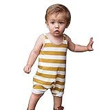 黄白の縞　ベビー服　女の子 幼児　赤ちゃん 新生児 　子供服　男の子　ロンパース カバーオール　出産祝い/プレゼント　70CM/80CM/90CM/100CM（0ヶ月－24ヶ月） (80CM/6-12