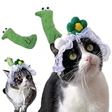 猫 犬用帽子 巳年 被り物 噛むおもちゃ 2点セット ペット 蛇 かぶりもの ペット帽子 変身ほっかむり蛇 可愛い 面白い ハロウィン クリスマス 正月 新年 2025年 ヘビ 巳年 動物 仮装 キャップ 撮影 小物 (帽子+噛むおもちゃ)