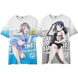 [スモ一ク] ラブライブ Tシャツ 半袖 Aqours 高海千歌 桜内梨子 松浦果南 黒澤ダイヤ 渡辺曜 津島善子 インナーシャツLoveLive! コスプレ衣装 夏服 3Dプリント 丸襟 上着 痛い服 T-Shirt 男女兼用 (2XL,色-4) [並行輸入品]