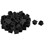 uxcell チューブ パイプ インサートキャップカバー テーブル 椅子足プラスチック 四角形ブラック 19 x 19mm 70個入り