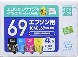 エコリカ エプソン 砂時計 IC4CL69対応リサイクルインク 通常容量 4色パック PX-045A PX-046A PX-047A PX-105 PX-405A PX-435A PX-436A PX-437A PX-505F PX-535F PX-S505 残量表示対応 封筒パッケージ【Amazon.co.jp限定】