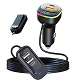 NISEKO 車 充電器 シガーソケット USB 急速充電 PD 30W&QC3.0 合計105w 【電圧計&後部座席&LED多色イルミ】 