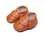 AngelaKerry 幼児の赤ちゃん 春秋タッセル PU ファーストシューズ ベビー靴 14CM(18-24月) ブラウン [並行輸入品]